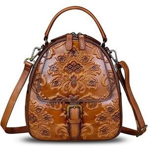 Modern Genuine Textured Backpack For Crossbody Strap Satchel Vintage Rucksack
